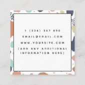 Abstracte kleurrijke verfstreken freelancer schrij vierkante visitekaartje (Achterkant)