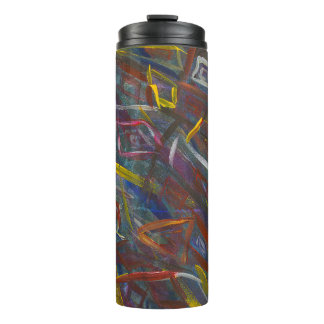 Abstracte Kleurrijke "Vierkantjes" Thermische Tumb Thermosbeker