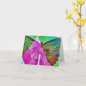 Abstracte kleurrijke vlinderkunst kaart (Gele Bloem)