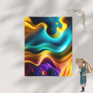 Abstracte kleurrijke vloeibare achtergrond canvas afdruk