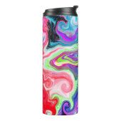  Abstracte kleurrijke vloerkunst Thermosbeker (Gedraaid links)