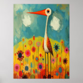 Abstracte kleurrijke vogel levendige kleuren kweke poster (Voorkant)