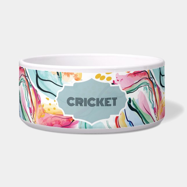 Abstracte kleurrijke voorjaarskleuren voerbakje (Voorkant)