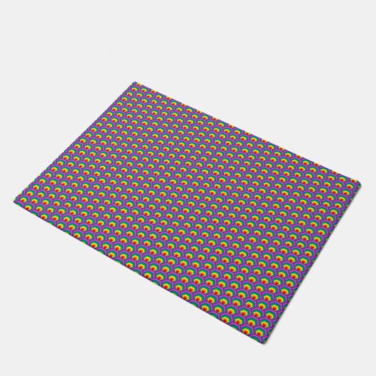 Abstracte kleurrijke vormen deurmat (Schuin)