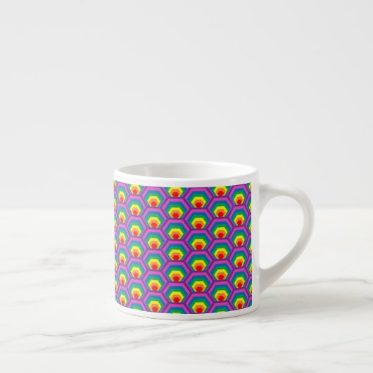 Abstracte kleurrijke vormen espresso kop (Rechts)