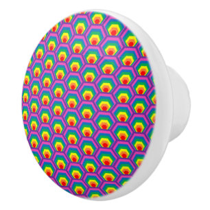 Abstracte kleurrijke vormen keramische knop