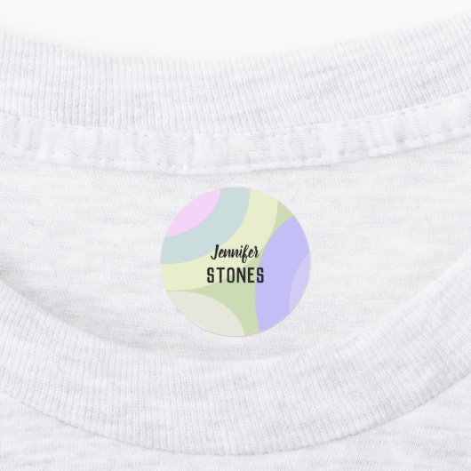 Abstracte kleurrijke vormen medewerker labels (Aangebracht)