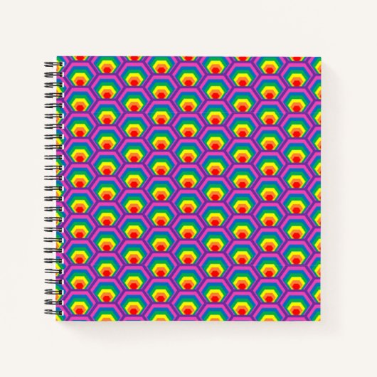 Abstracte kleurrijke vormen notitieboek (Voorkant)