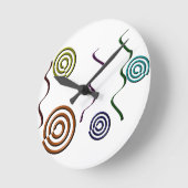 Abstracte kleurrijke vormen ronde klok (Hoek)