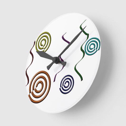 Abstracte kleurrijke vormen ronde klok (Hoek)