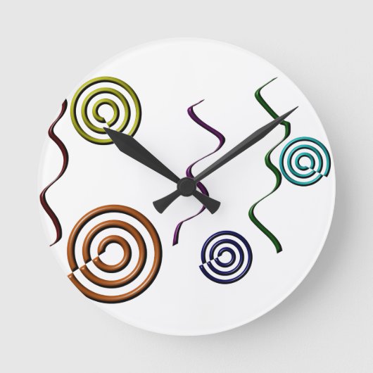 Abstracte kleurrijke vormen ronde klok (Voorkant)