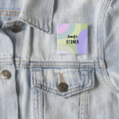 Abstracte kleurrijke vormen vierkante button 5,1 cm (In situ)