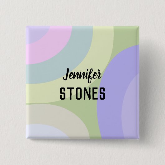 Abstracte kleurrijke vormen vierkante button 5,1 cm (Voorkant)