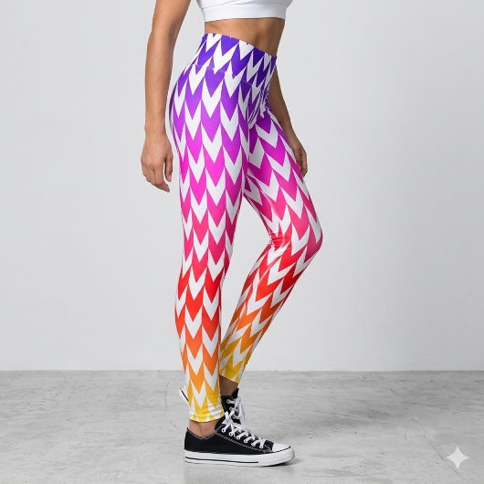 Abstracte Kleurrijke Vormen Witte Leggings