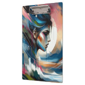 Abstracte kleurrijke vrouw gezicht muurdecoratie p klembord (Links)