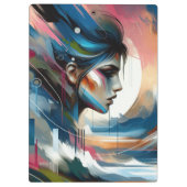 Abstracte kleurrijke vrouw gezicht muurdecoratie p klembord (Achterkant)