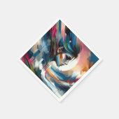 Abstracte kleurrijke vrouw gezicht muurdecoratie p servet (Hoek)