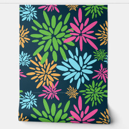 Abstracte kleurrijke vuurwerkbloemen behang