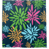 Abstracte kleurrijke vuurwerkbloemen Douchegordijn (Voorkant)