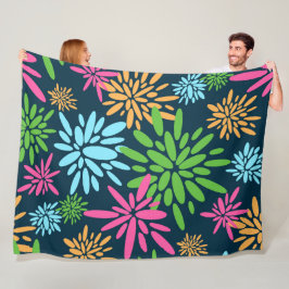 Abstracte Kleurrijke Vuurwerkbloemen Fleece Deken