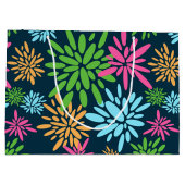 Abstracte Kleurrijke Vuurwerkbloemen Gift Bag Groot Cadeauzakje (Achterkant)