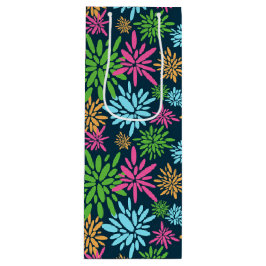 Abstracte Kleurrijke Vuurwerkbloemen Gift Bag Wijn Cadeautas