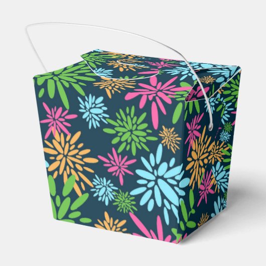 Abstracte kleurrijke vuurwerkbloemen gunstbox bedankdoosjes (Achterkant)