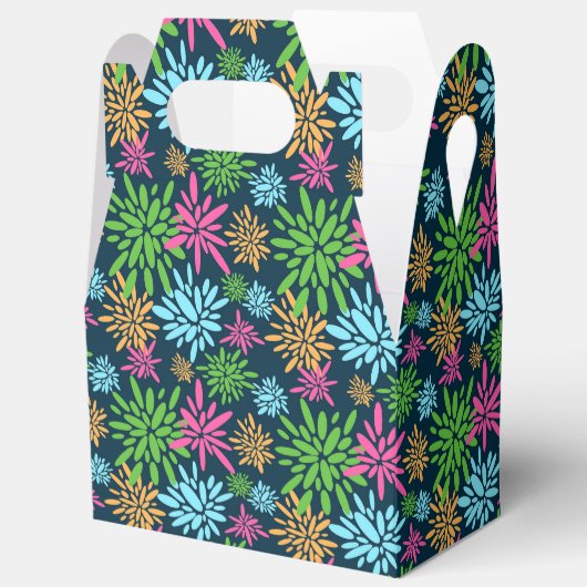 Abstracte kleurrijke vuurwerkbloemen gunstbox bedankdoosjes (Open)