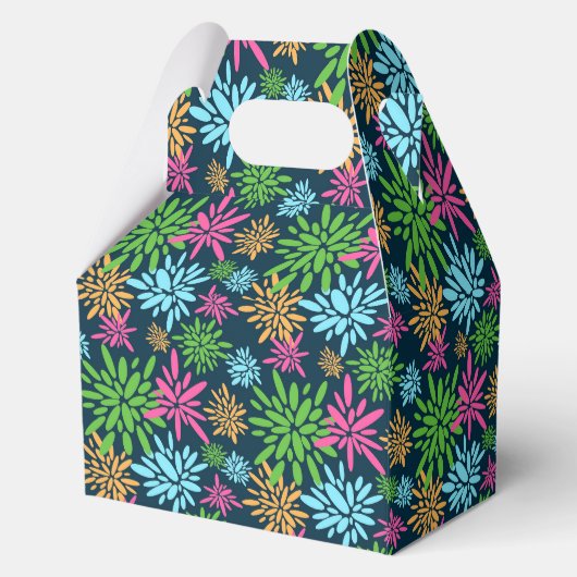 Abstracte kleurrijke vuurwerkbloemen gunstbox bedankdoosjes (Achterkant)