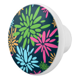 Abstracte Kleurrijke Vuurwerkbloemen Keramische Tr Knop