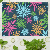 Abstracte Kleurrijke Vuurwerkbloemen Keukenhanddoe Theedoek (Gevouwen)