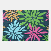 Abstracte Kleurrijke Vuurwerkbloemen Keukenhanddoe Theedoek (Horizontaal)