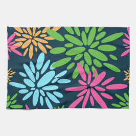 Abstracte Kleurrijke Vuurwerkbloemen Keukenhanddoe Theedoek