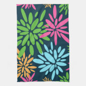 Abstracte Kleurrijke Vuurwerkbloemen Keukenhanddoe Theedoek (Verticaal)