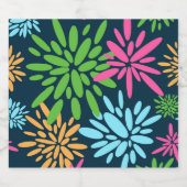 Abstracte kleurrijke vuurwerkbloemen labelset likeurfles etiket (Enkel label)