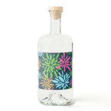 Abstracte kleurrijke vuurwerkbloemen labelset