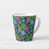 Abstracte Kleurrijke Vuurwerkbloemen Latte Mok (Rechterhoek)