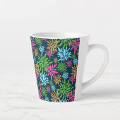 Abstracte Kleurrijke Vuurwerkbloemen Latte Mok (Rechts)