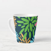 Abstracte Kleurrijke Vuurwerkbloemen Latte Mok (Linkerhoek)