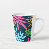 Abstracte Kleurrijke Vuurwerkbloemen Latte Mok (Rechts)