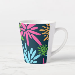 Abstracte Kleurrijke Vuurwerkbloemen Latte Mok