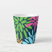 Abstracte Kleurrijke Vuurwerkbloemen Latte Mok (Voorkant)