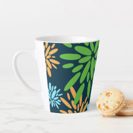 Abstracte Kleurrijke Vuurwerkbloemen Latte Mok