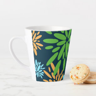 Abstracte Kleurrijke Vuurwerkbloemen Latte Mok