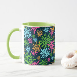 Abstracte kleurrijke vuurwerkbloemen Mok