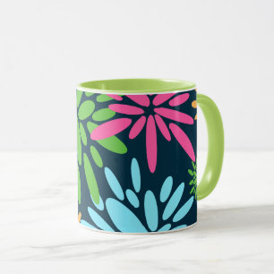 Abstracte kleurrijke vuurwerkbloemen Mok