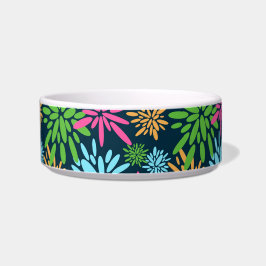 Abstracte Kleurrijke Vuurwerkbloemen Pet Bowl Voerbakje