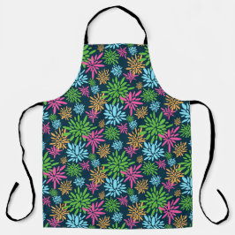 Abstracte Kleurrijke Vuurwerkbloemen Print Schort