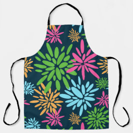 Abstracte Kleurrijke Vuurwerkbloemen Print Schort