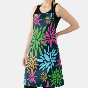 Abstracte Kleurrijke Vuurwerkbloemen Print Schort